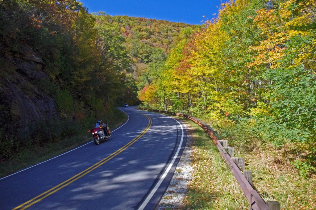 NC 215 fall leaf color - motorcycle rides nc