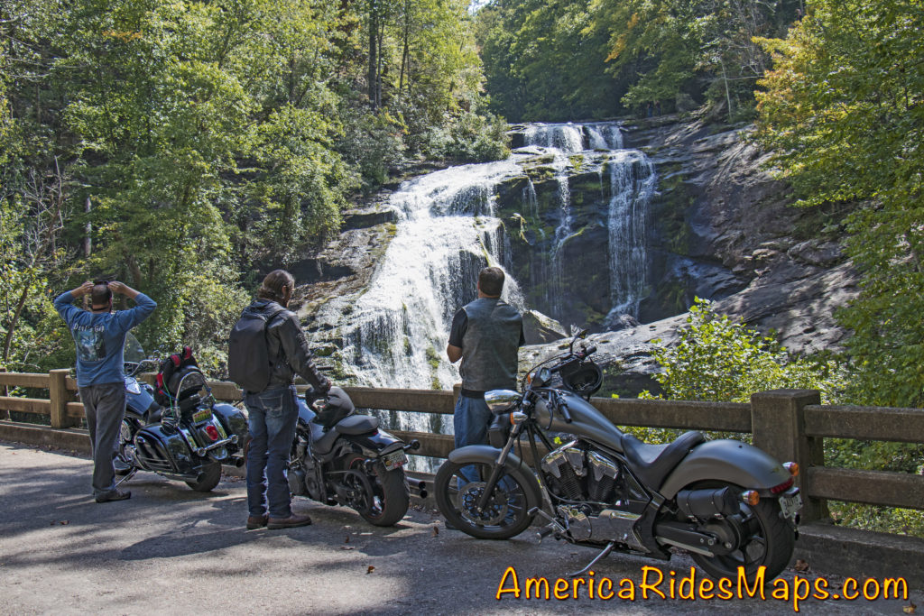 Motorcycles at Bald River Falls 