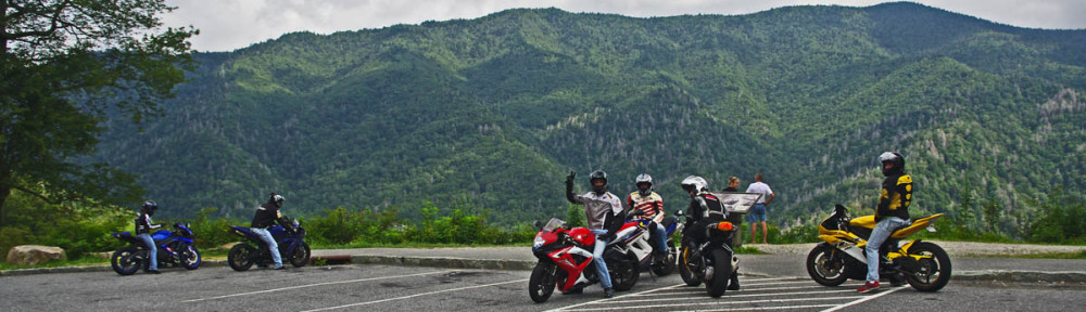 Motorcycles at overlook in Smoky Park