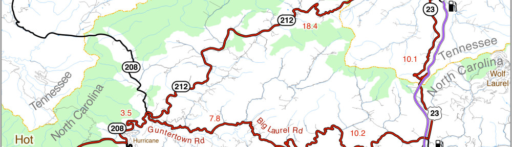 Hot Springs to Flag Pond Motorcycle Ride Map